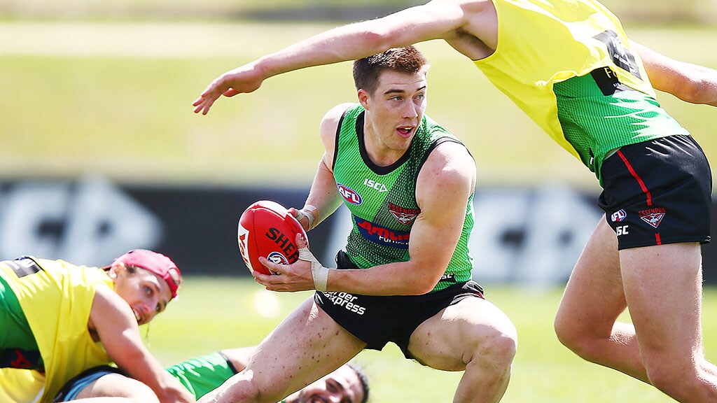 ZachMerretttraining1024.jpg Zach Merrett injured his ankle at training on Friday - AFL,Essendon Bombers,Injuries,Zach Merrett